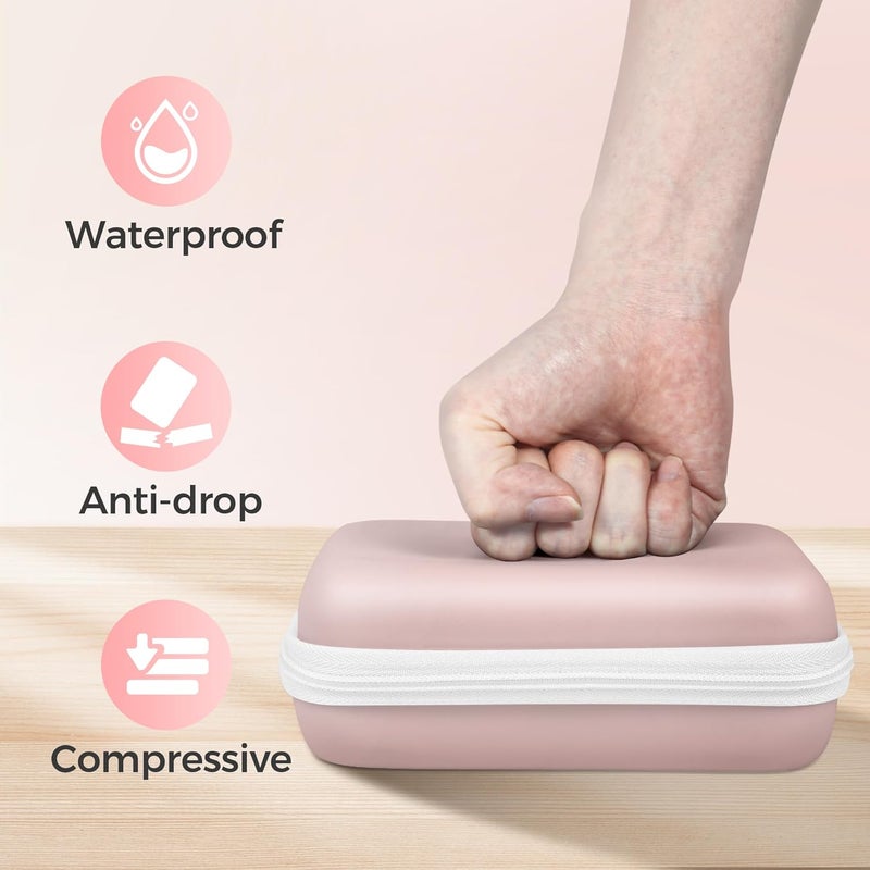 Nelko Genuine Case Compatible P21 Label Maker, Compatible with Most Mini Label Printers, for Labeler Makers & Labeling Tapes, Box with Mesh Pocket for Batteries Accessories (Case Only), Pink - Image 5